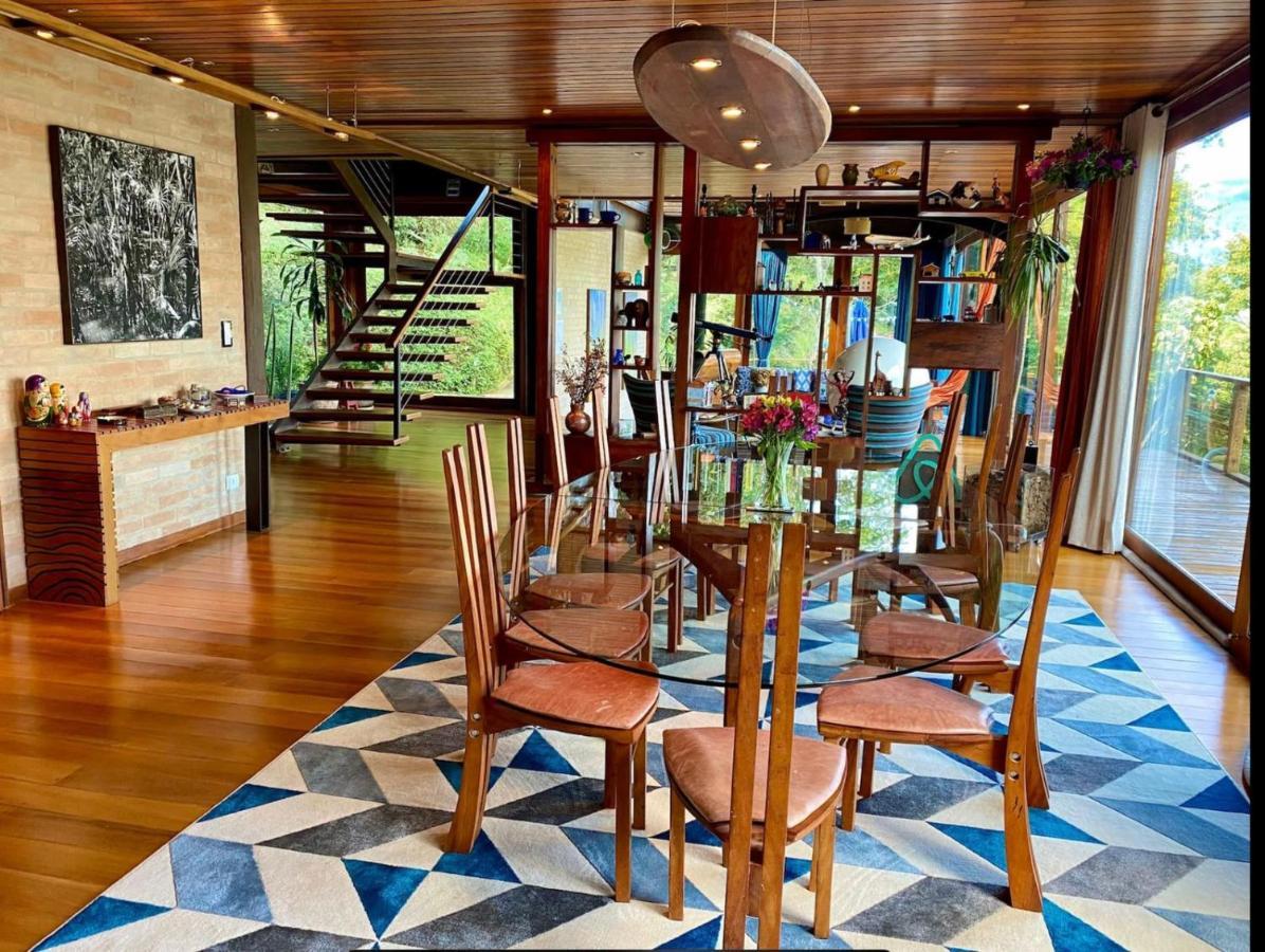 Вилла Casa De Vidro Com Vista Mantiqueira - Com Cafe E Staff Кампус-ду-Жордау Экстерьер фото