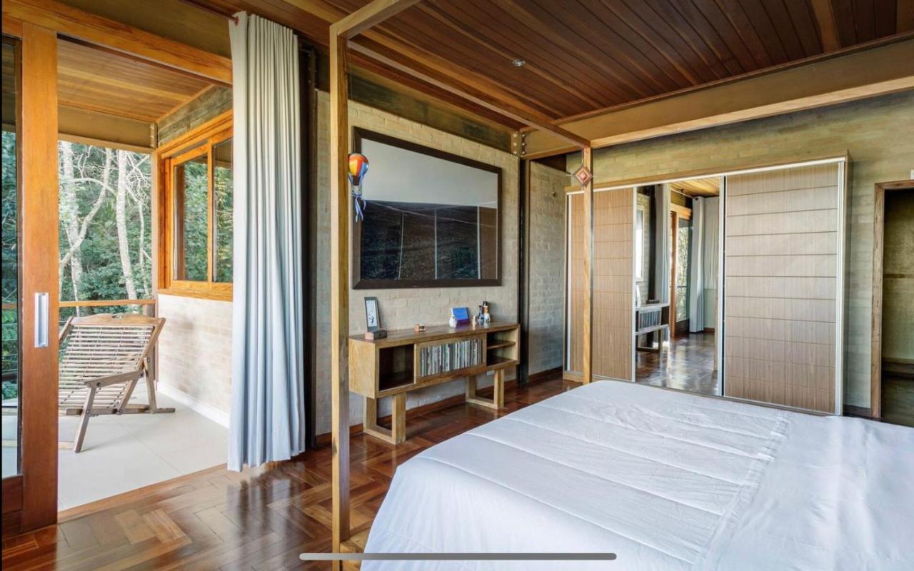 Вилла Casa De Vidro Com Vista Mantiqueira - Com Cafe E Staff Кампус-ду-Жордау Экстерьер фото