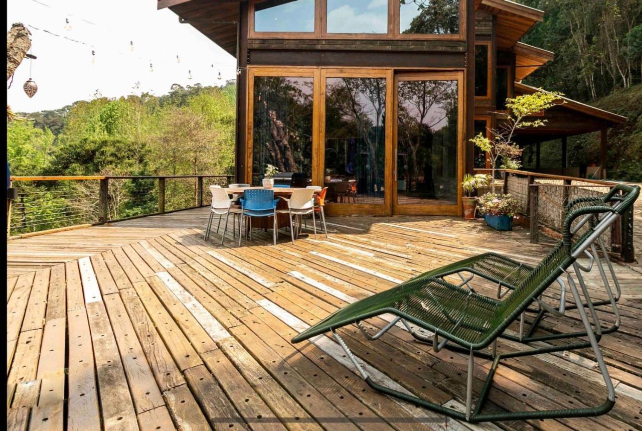 Вилла Casa De Vidro Com Vista Mantiqueira - Com Cafe E Staff Кампус-ду-Жордау Экстерьер фото